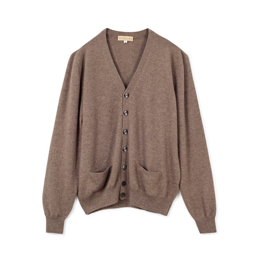 organic brown cashmere cardigan