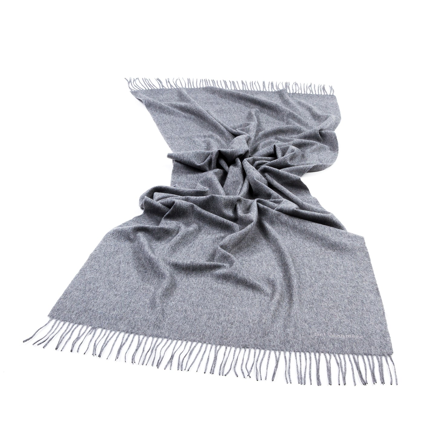 Estola/ Bufanda grande con flecos gris