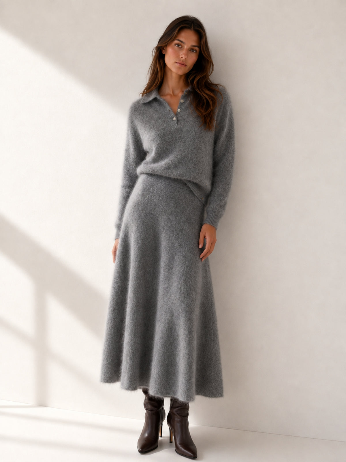 Grauer Chloe-Pullover