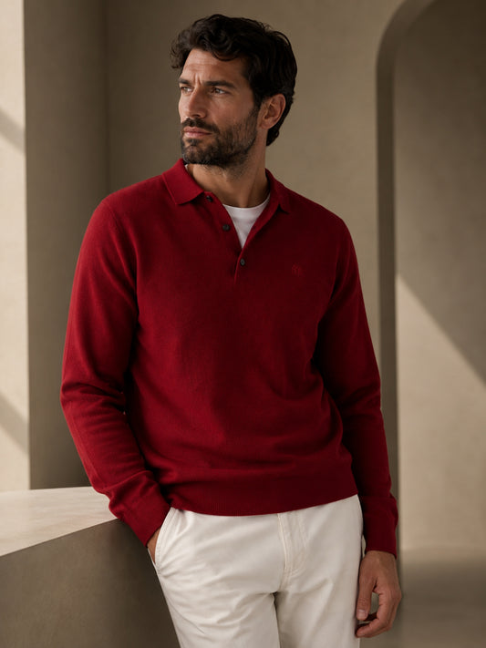 Jersey hombre polo rojo
