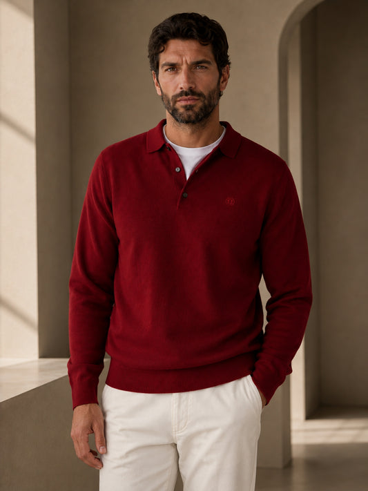 Jersey hombre polo rojo