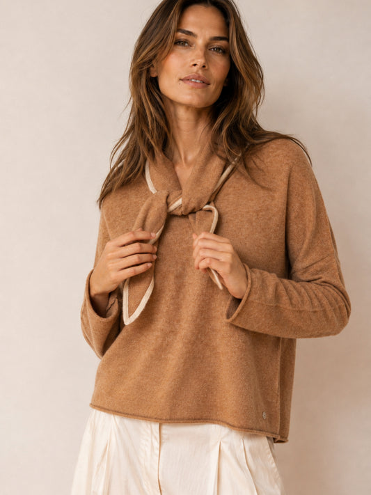 Pañuelo Leonora de cashmere camel