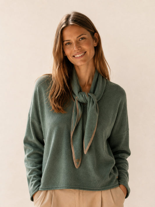 Pañuelo Leonora de cashmere verde