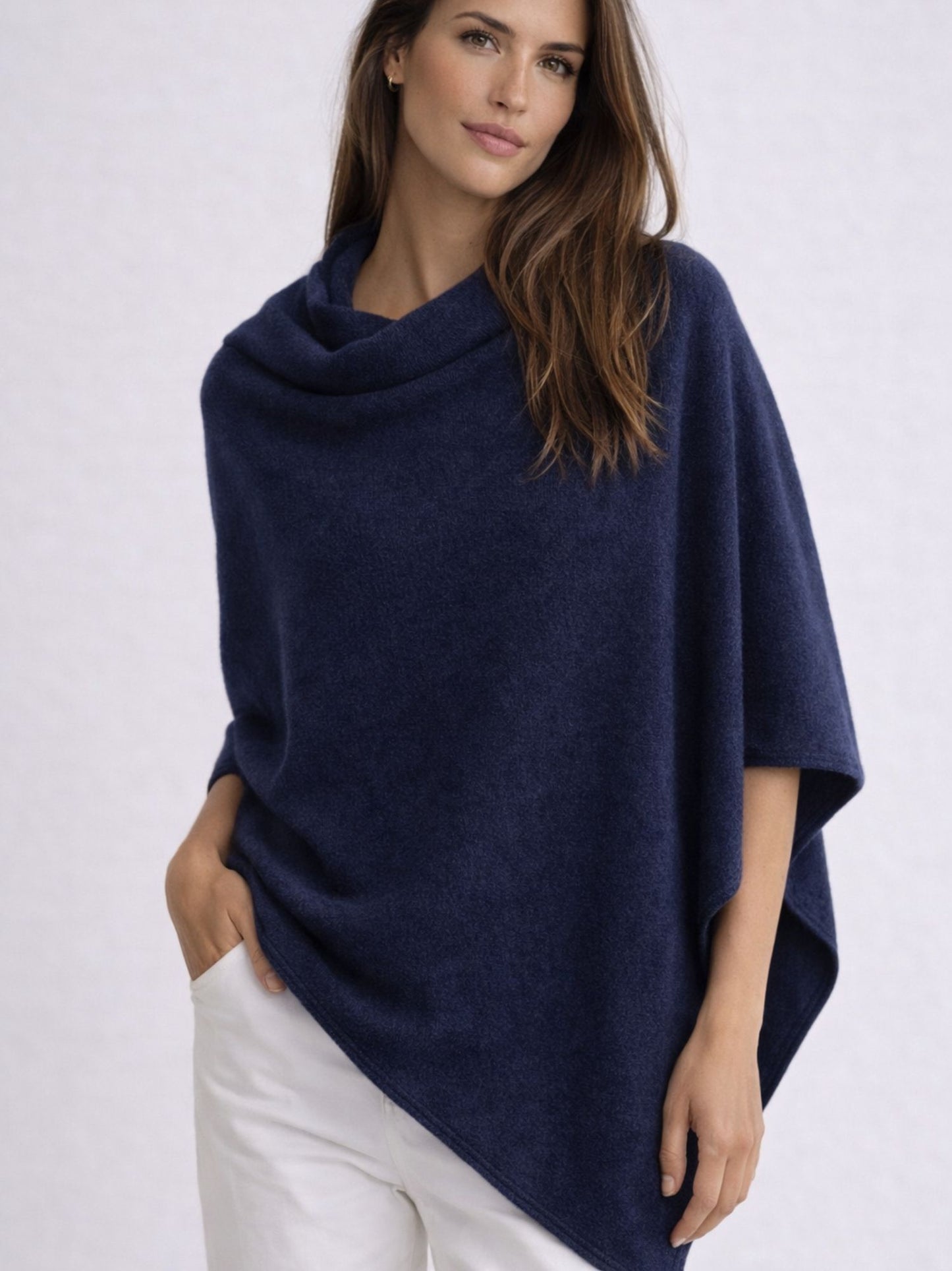 Poncho de cashmere marino