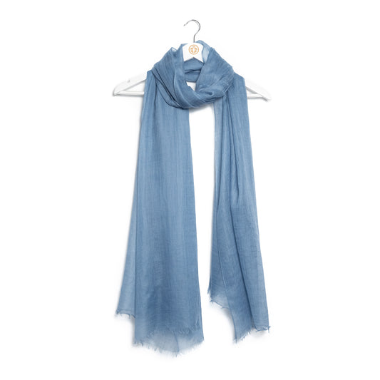 Ultradünner Kaschmirschal in Blau