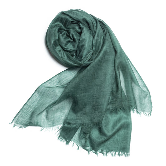 fular ultra fino de cashmere en color verde oscuro