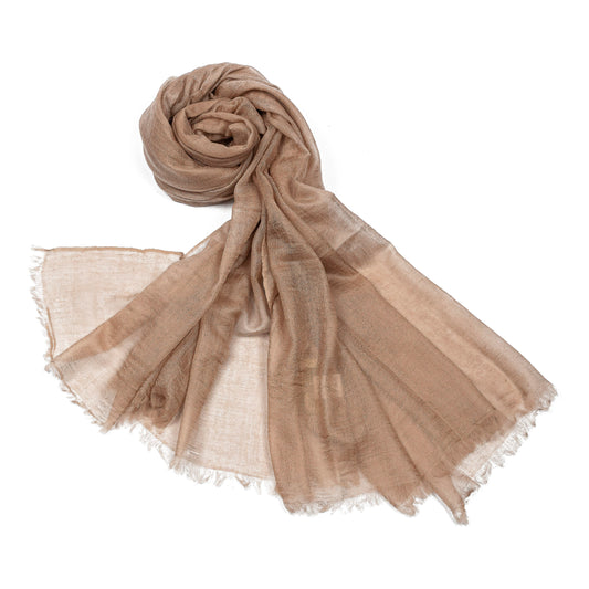 fular ultra fino de cashmere color té