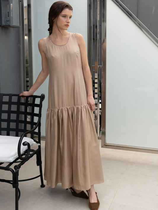 Verona helltaupefarbenes Kleid