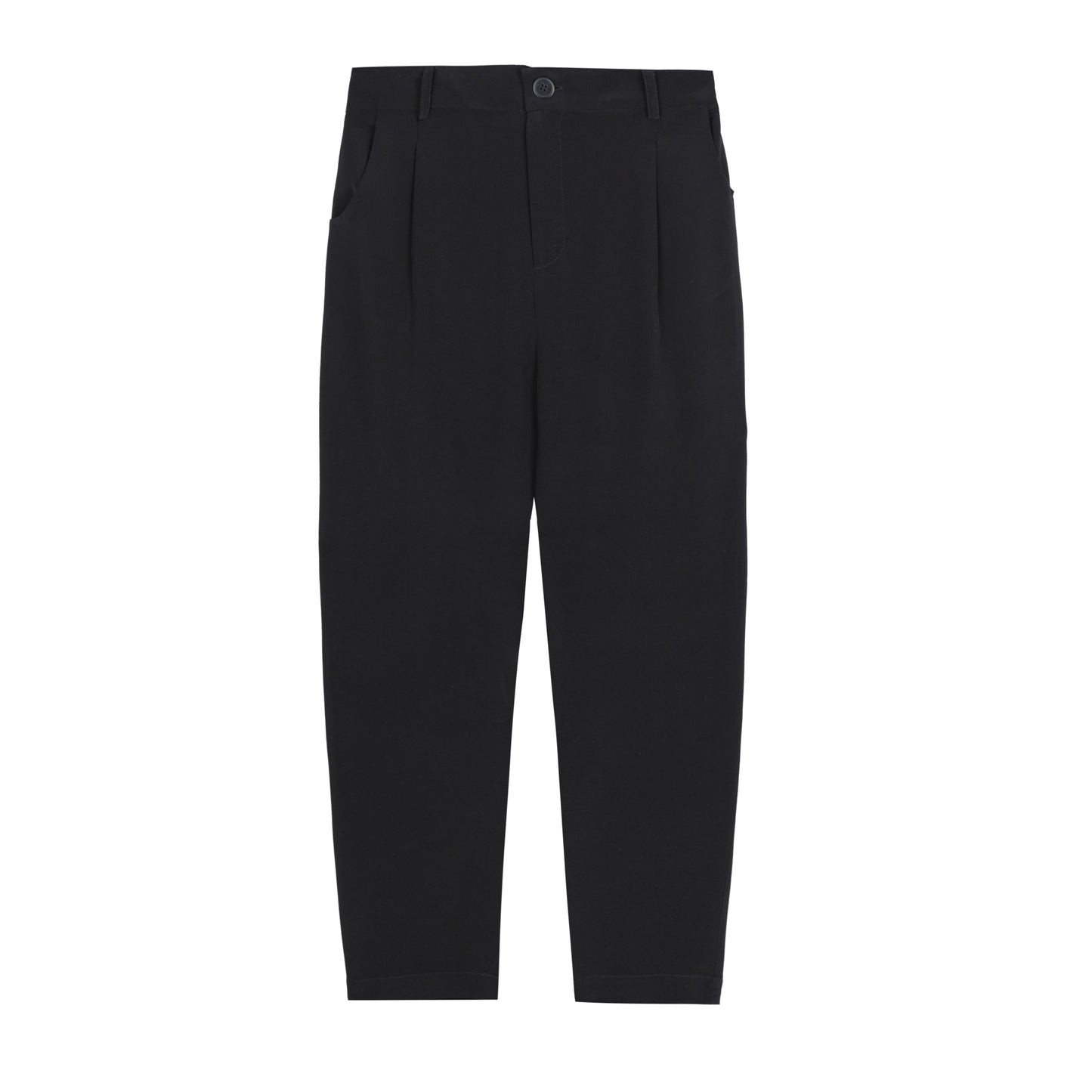 Pantalón Milán de pinzas de crêpe negro