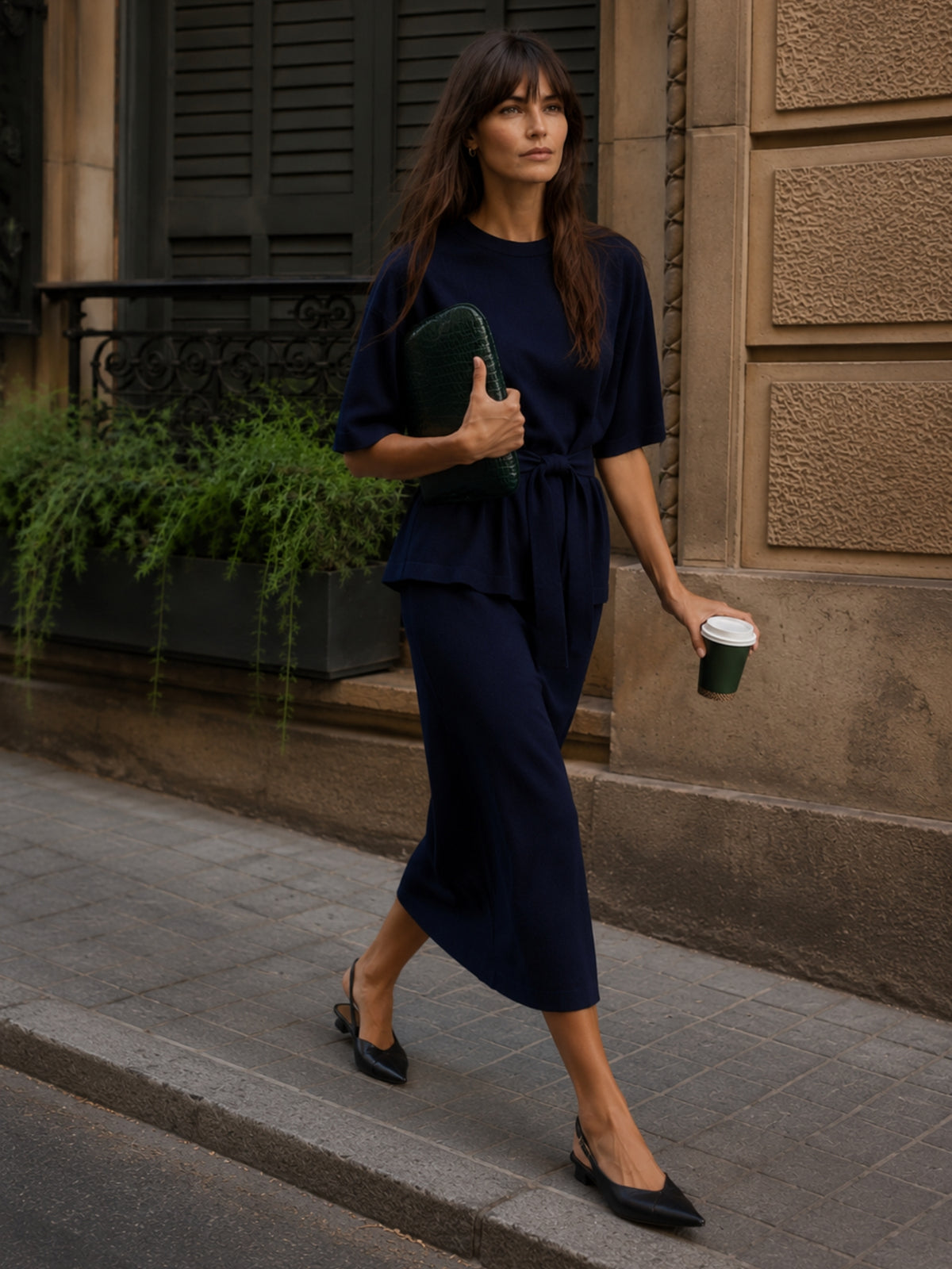 Falda Mónica azul marino