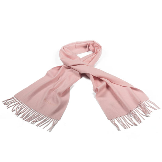Light pink fringed cashmere scarf