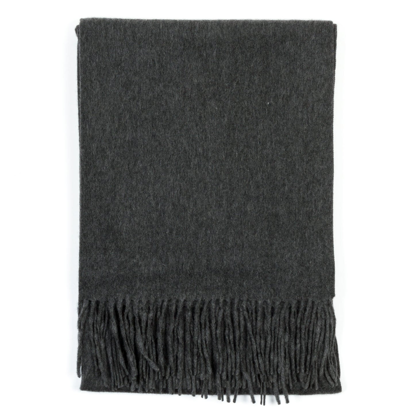 Estola/ Bufanda grande con flecos gris oscuro
