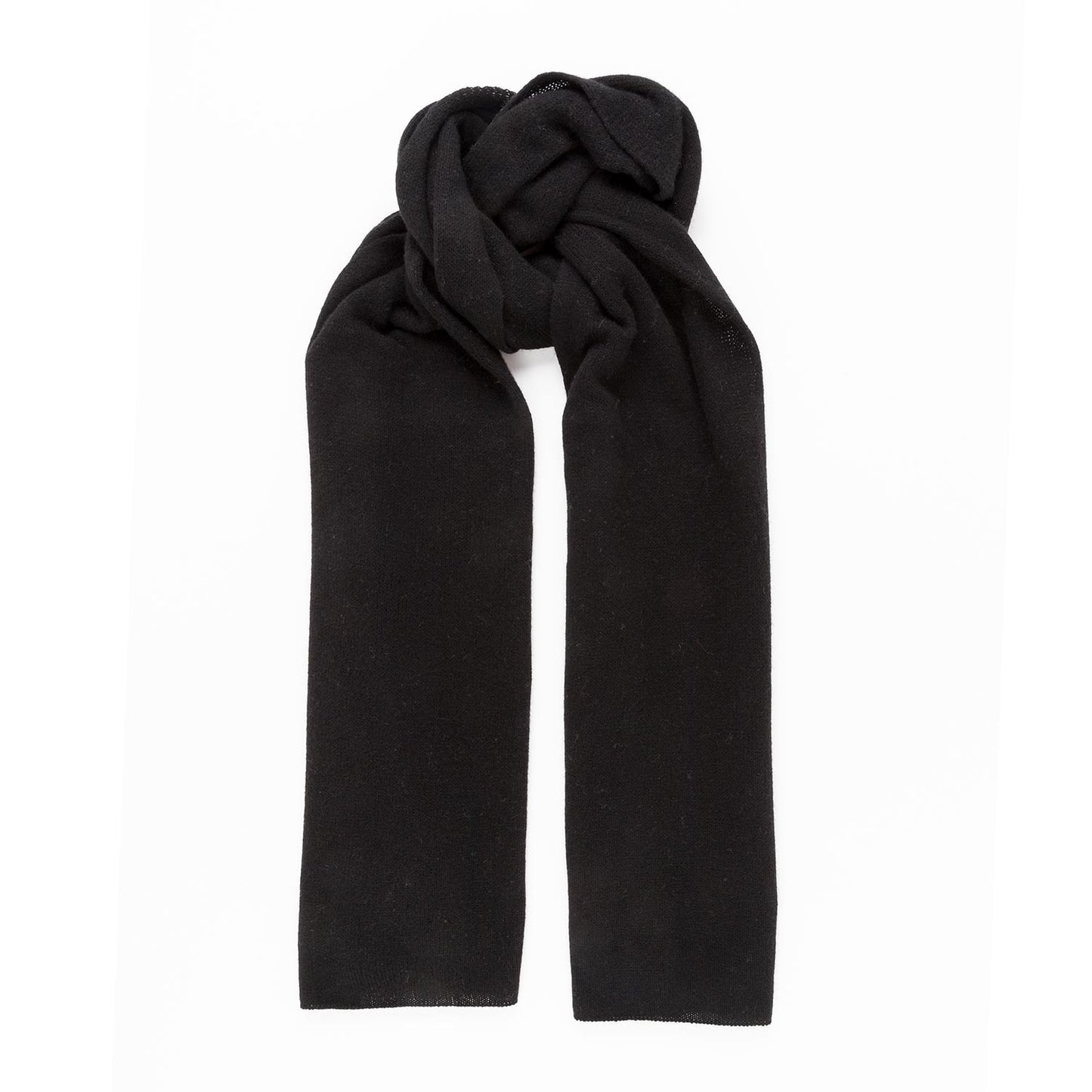 Black cashmere knit scarf