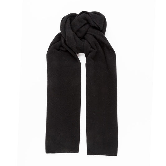 Black cashmere knit scarf