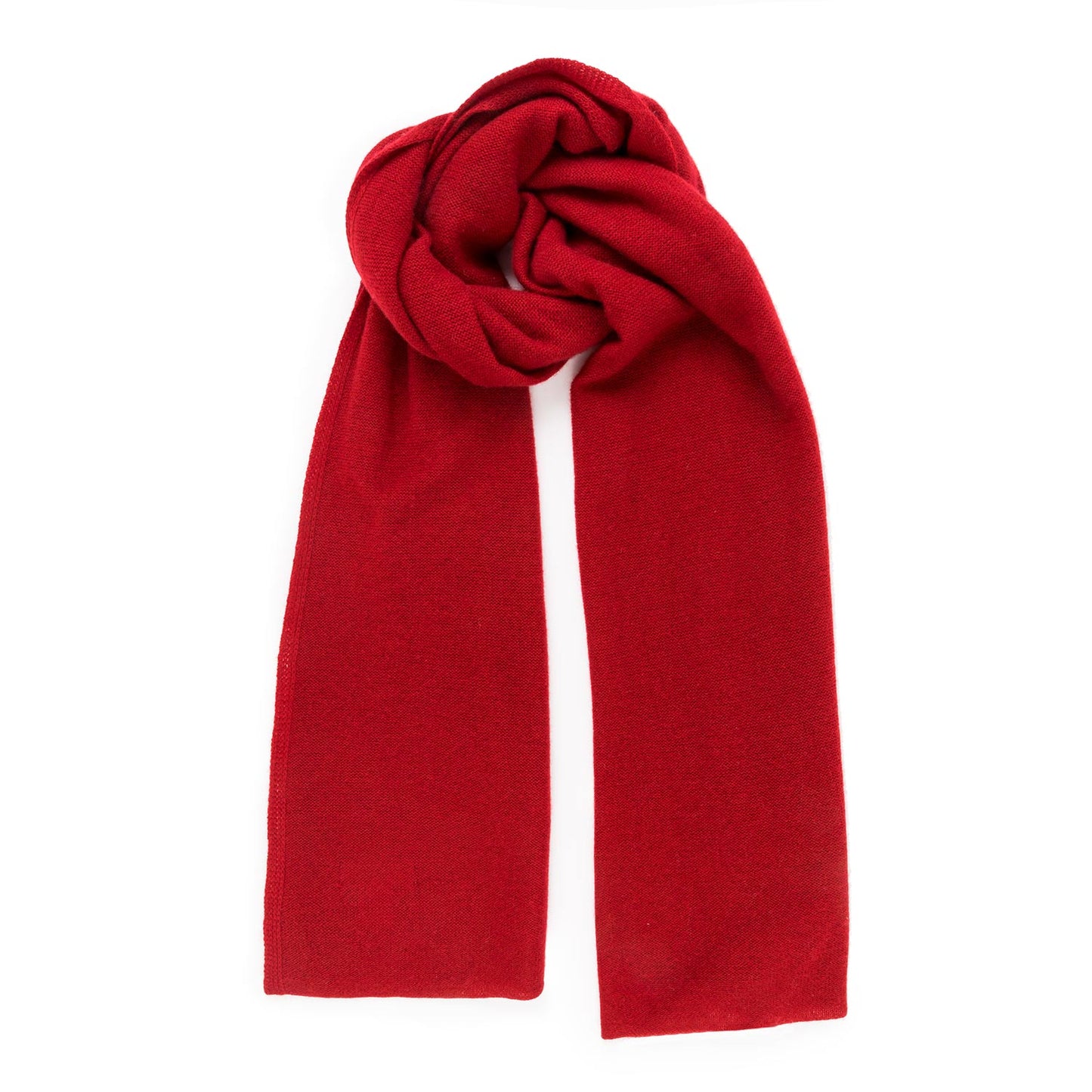 Dark red cashmere knit scarf