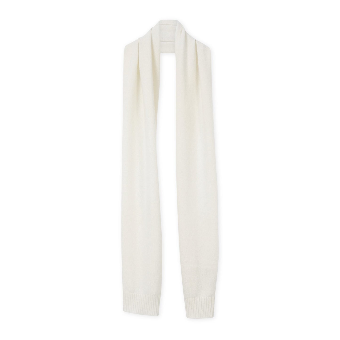 Ivory cashmere knit scarf
