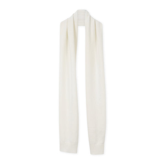 Ivory cashmere knit scarf