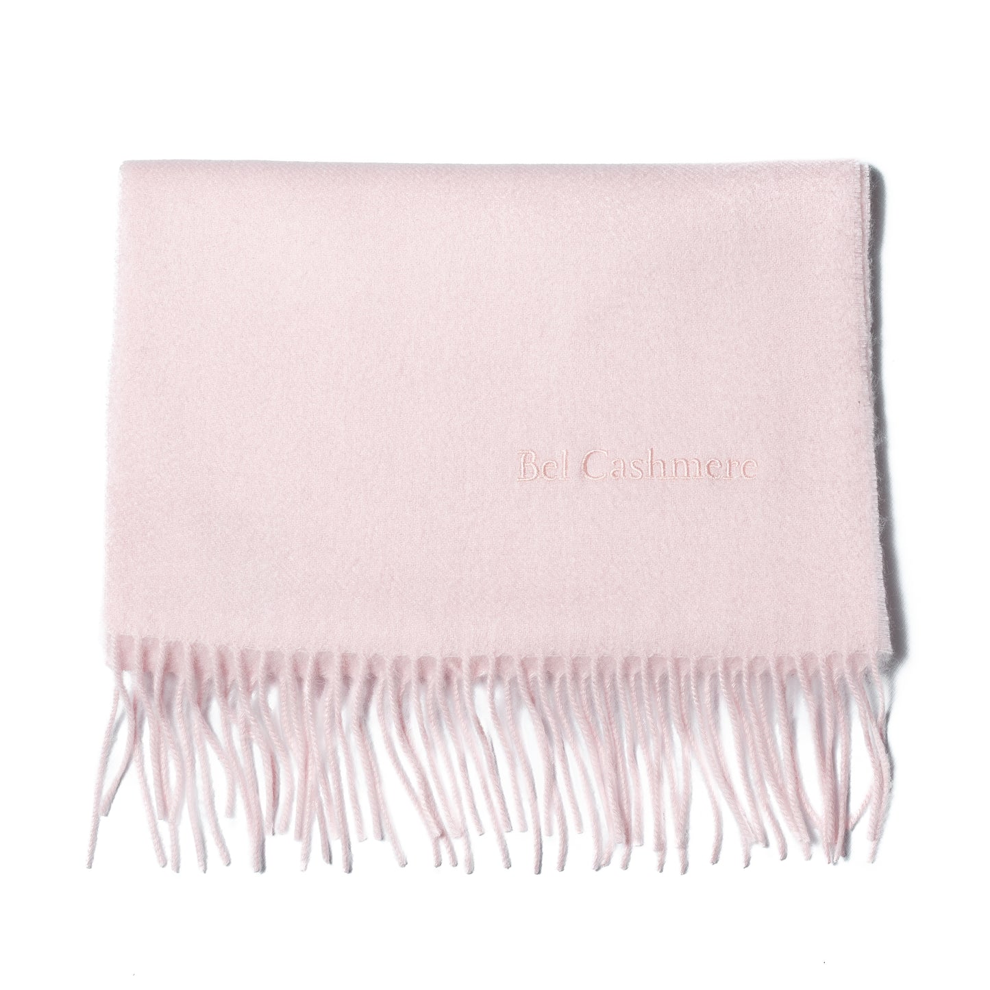 Hellrosa Kaschmirschal mit Fransen