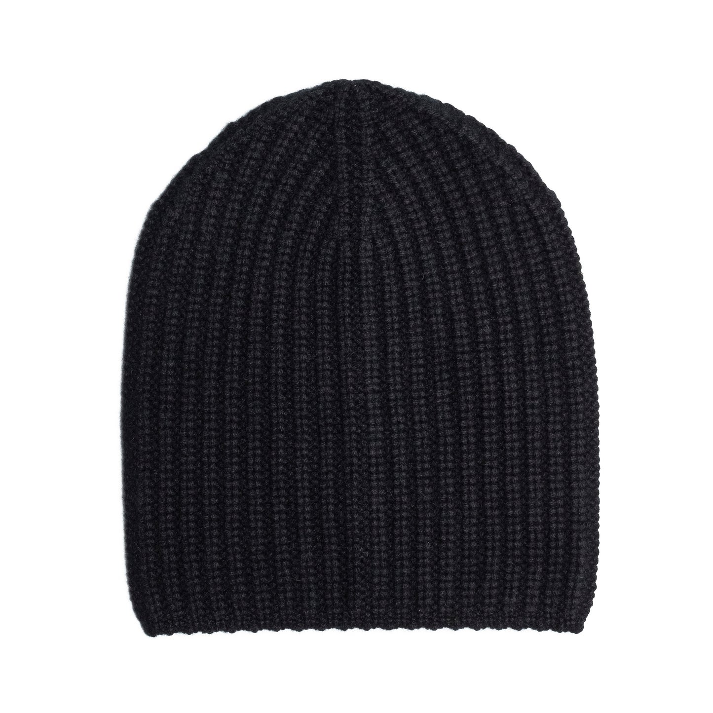 Black ribbed cashmere hat