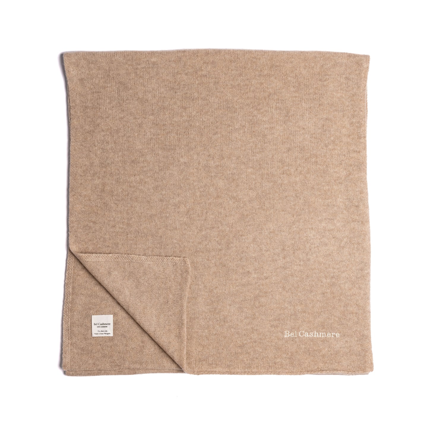 Large natural knit scarf