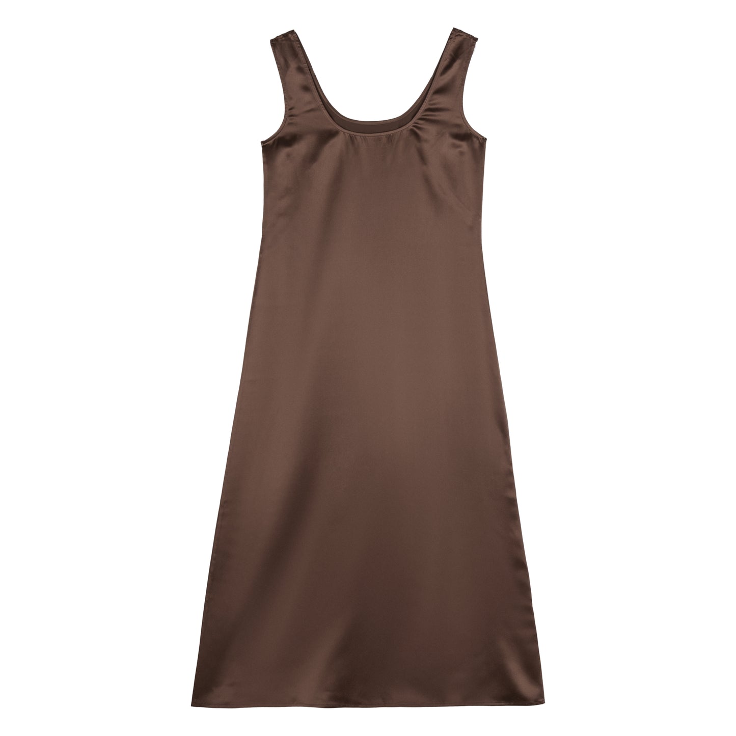 Vestido Olivia de seda marrón