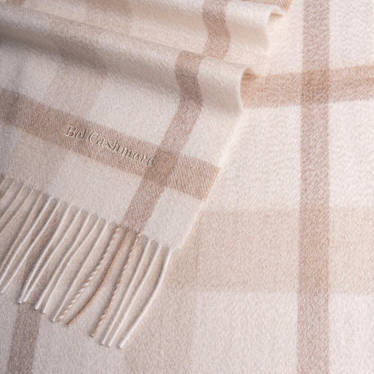 Bufanda de cashmere cuadros