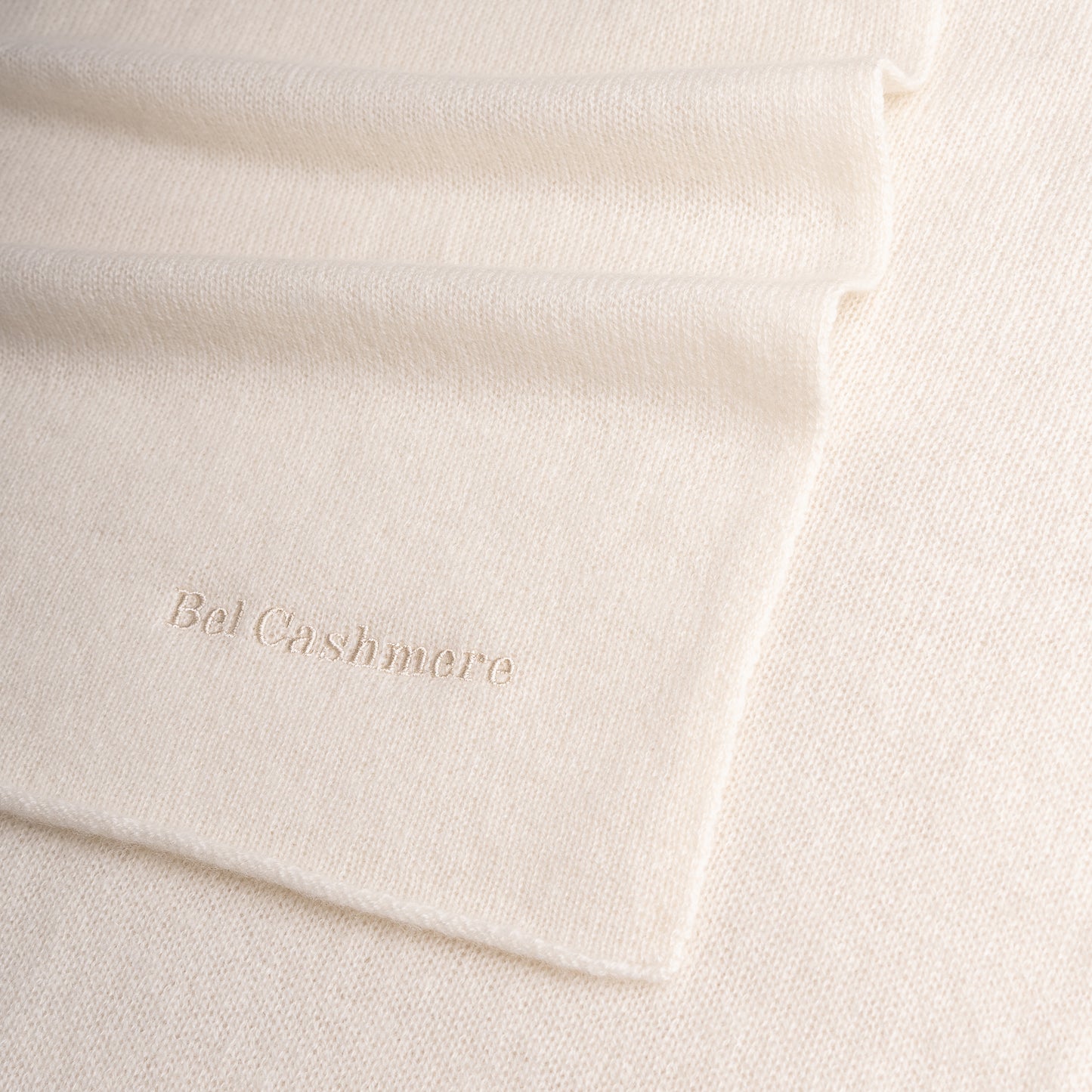 Large ecru knit scarf