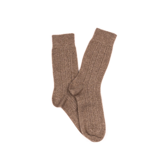 Calcetines de cashmere ochos marrón orgánico