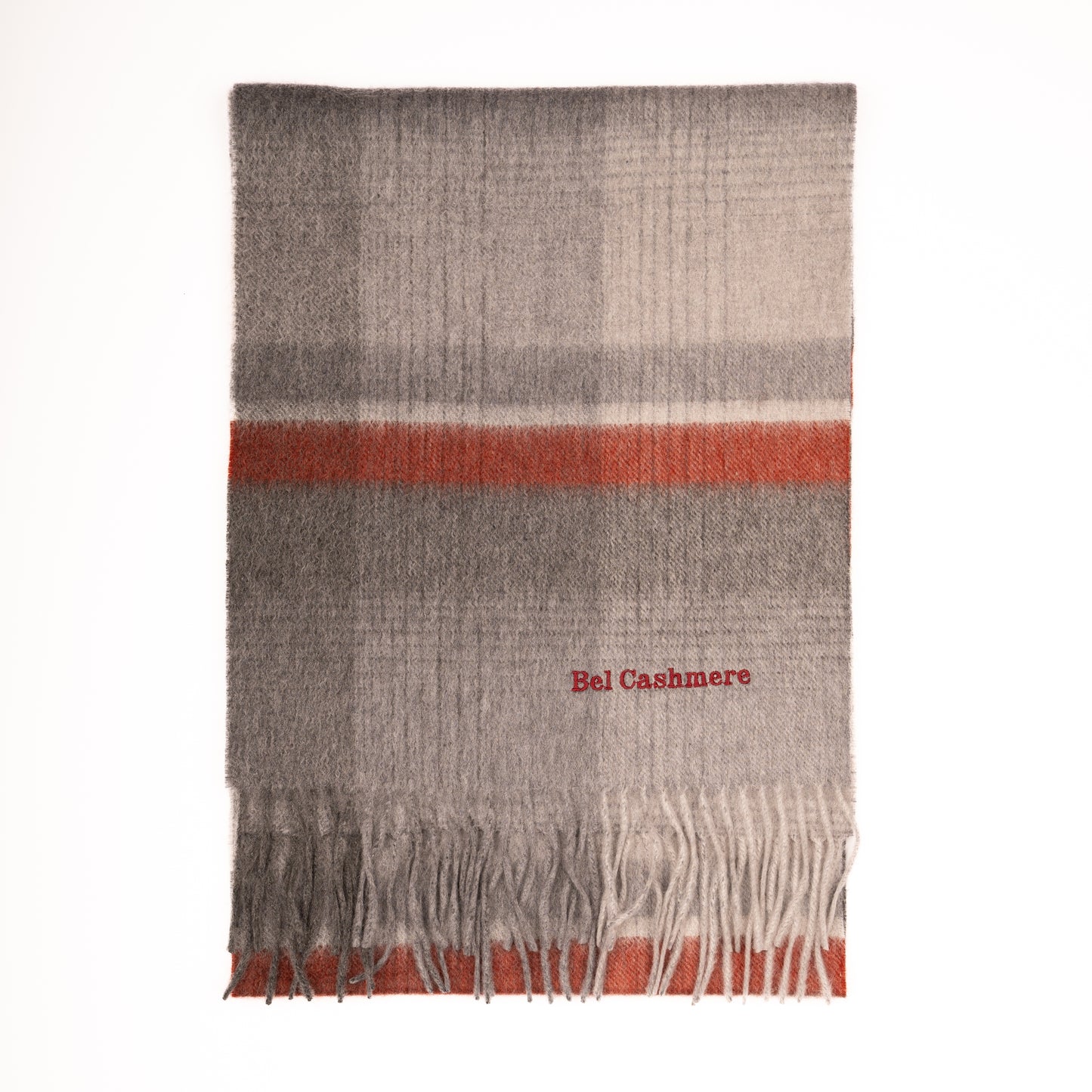 Bufanda de cashmere raya roja