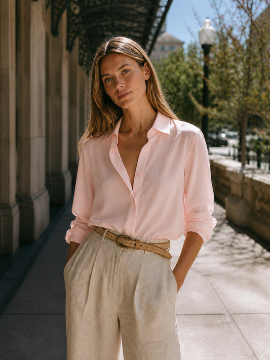 Bianca rosa Seidenbluse