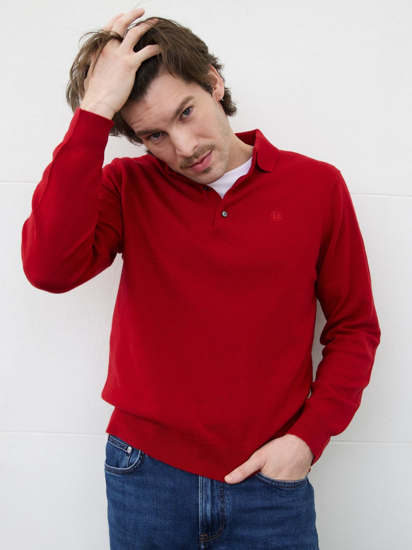 Jersey hombre polo rojo
