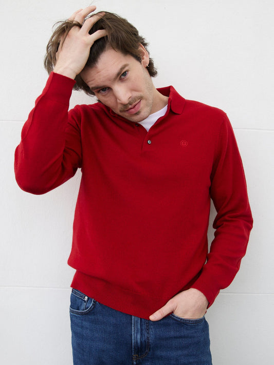Jersey hombre polo rojo