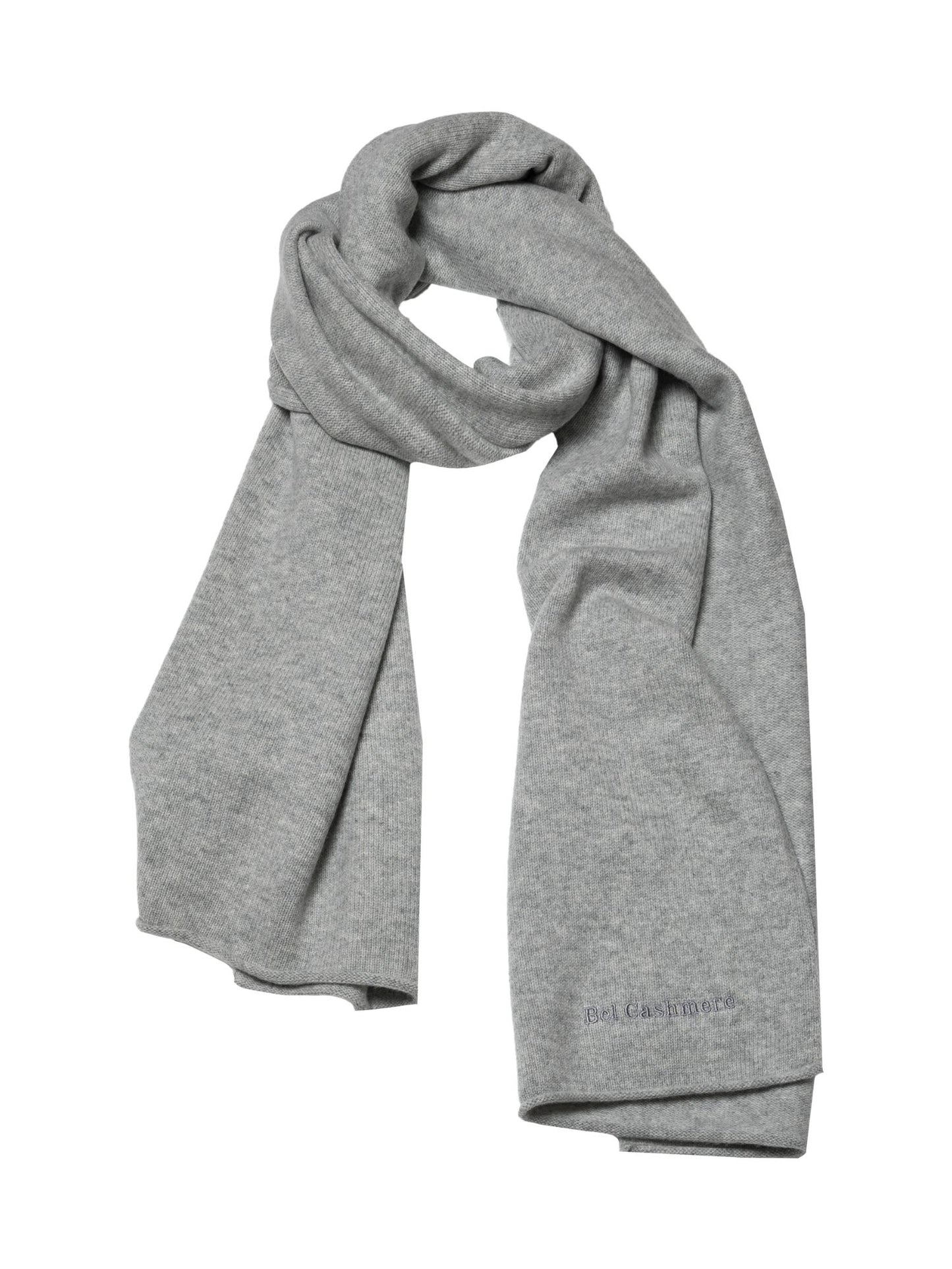Large gray knit scarf