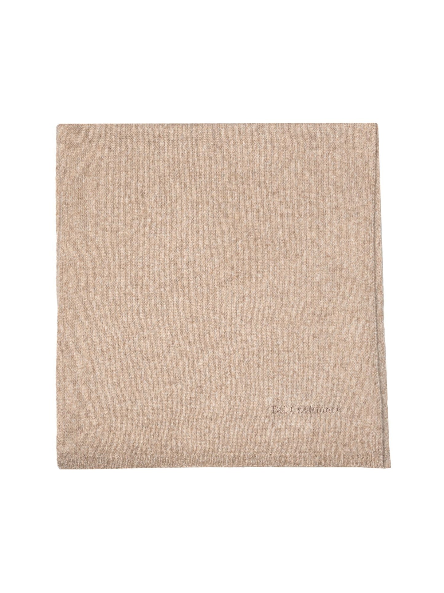 Large beige jaspe knit scarf