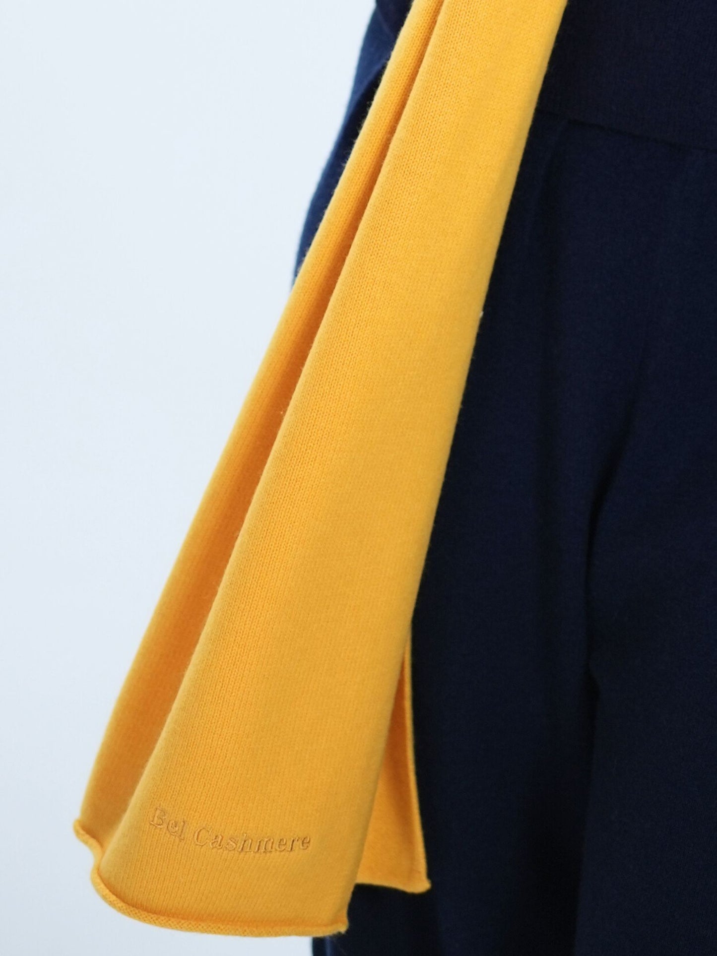 Large amber knit scarf