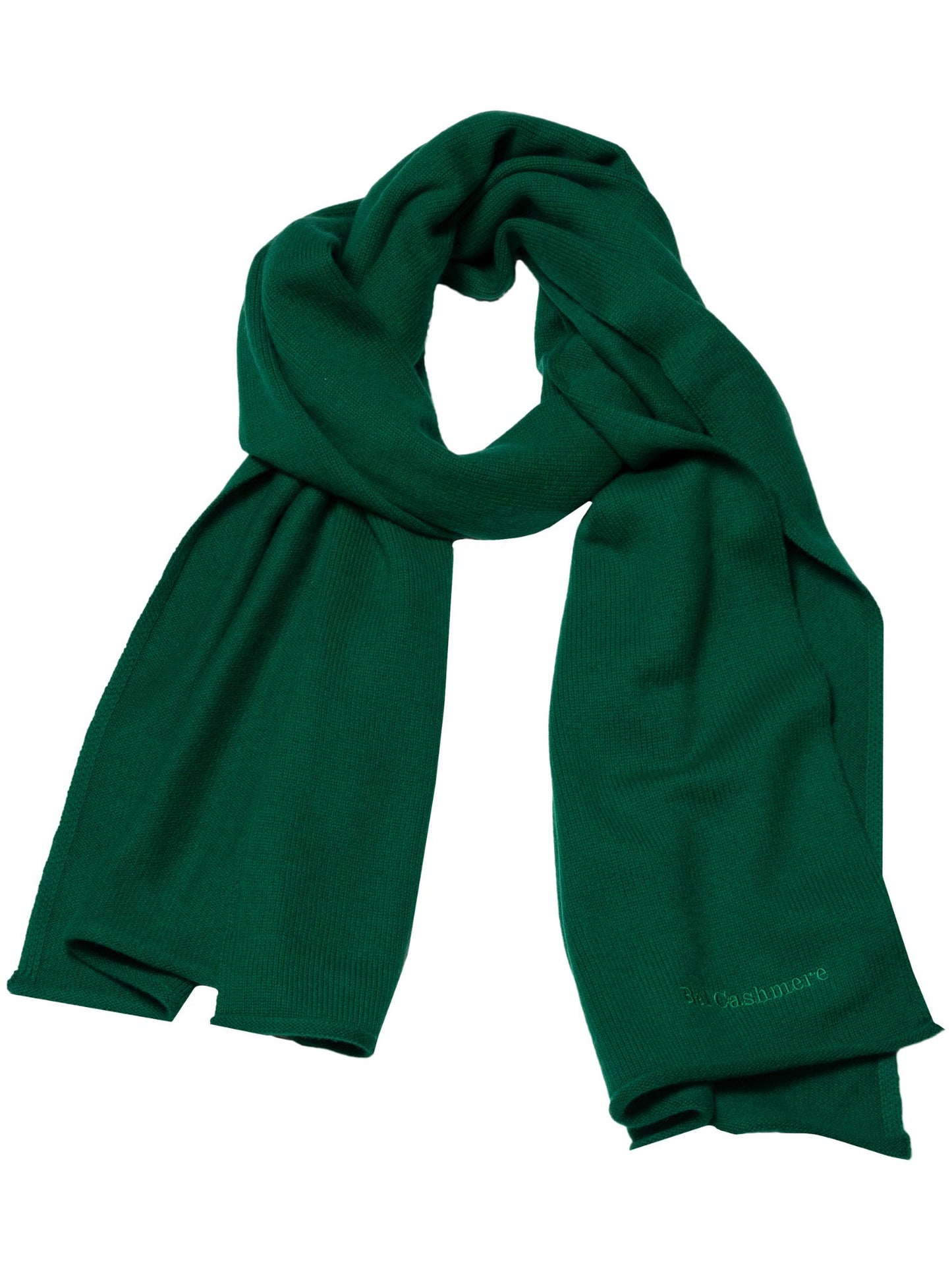 Large green knitted scarf
