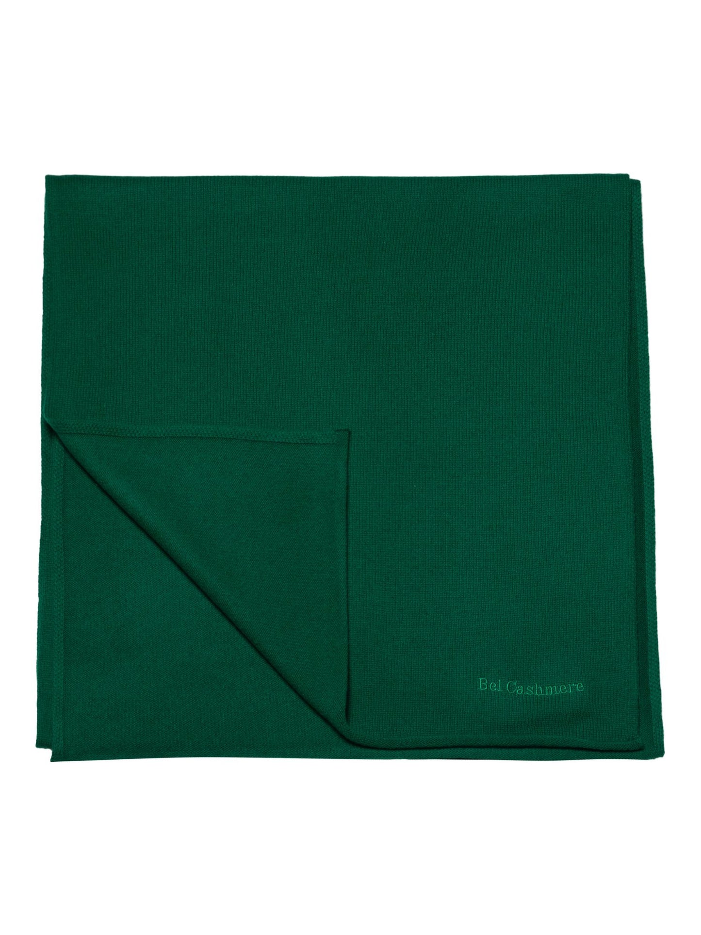 Large green knitted scarf