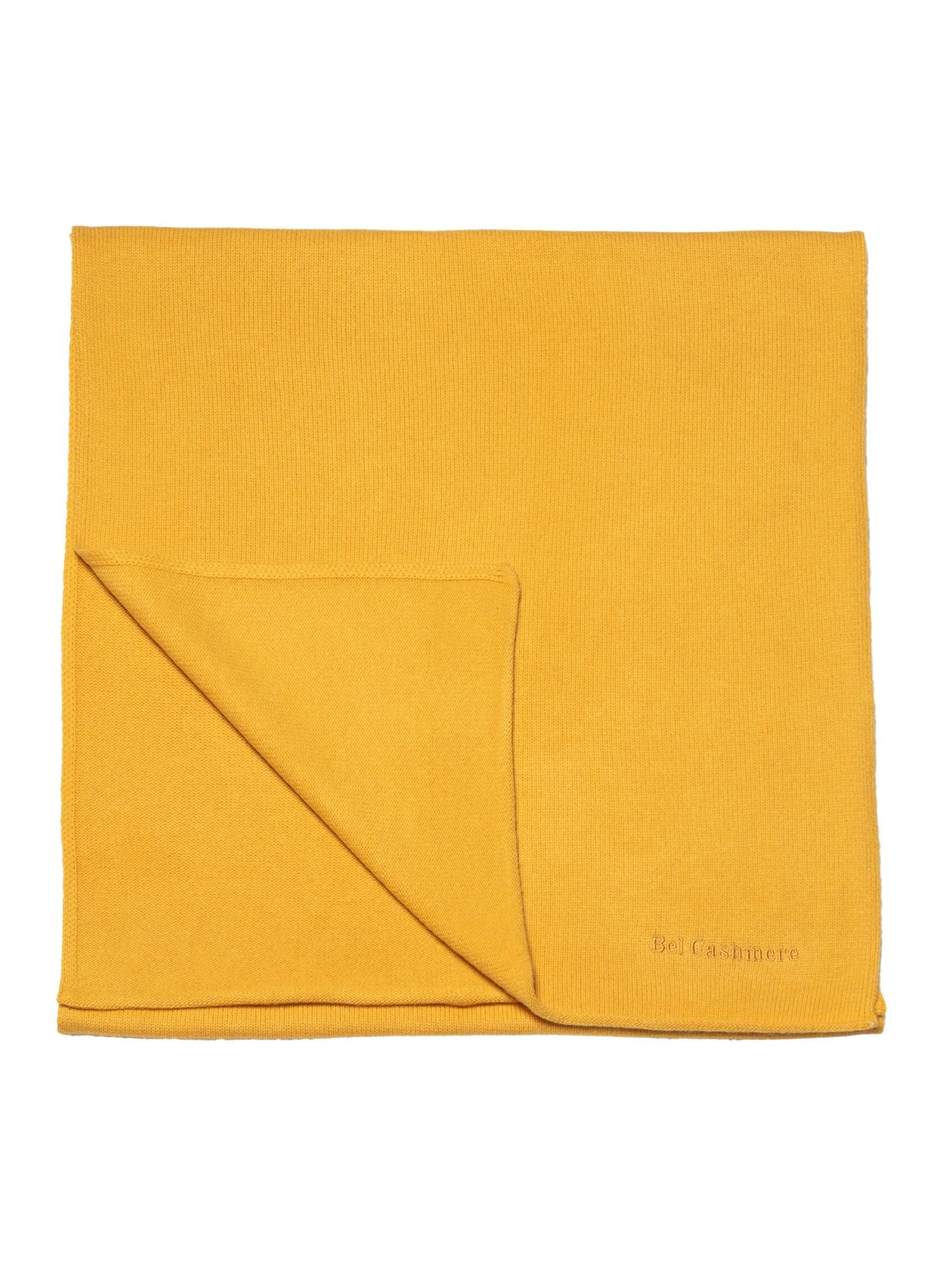 Large amber knit scarf