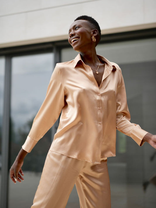 Blusa Diana de seda latte