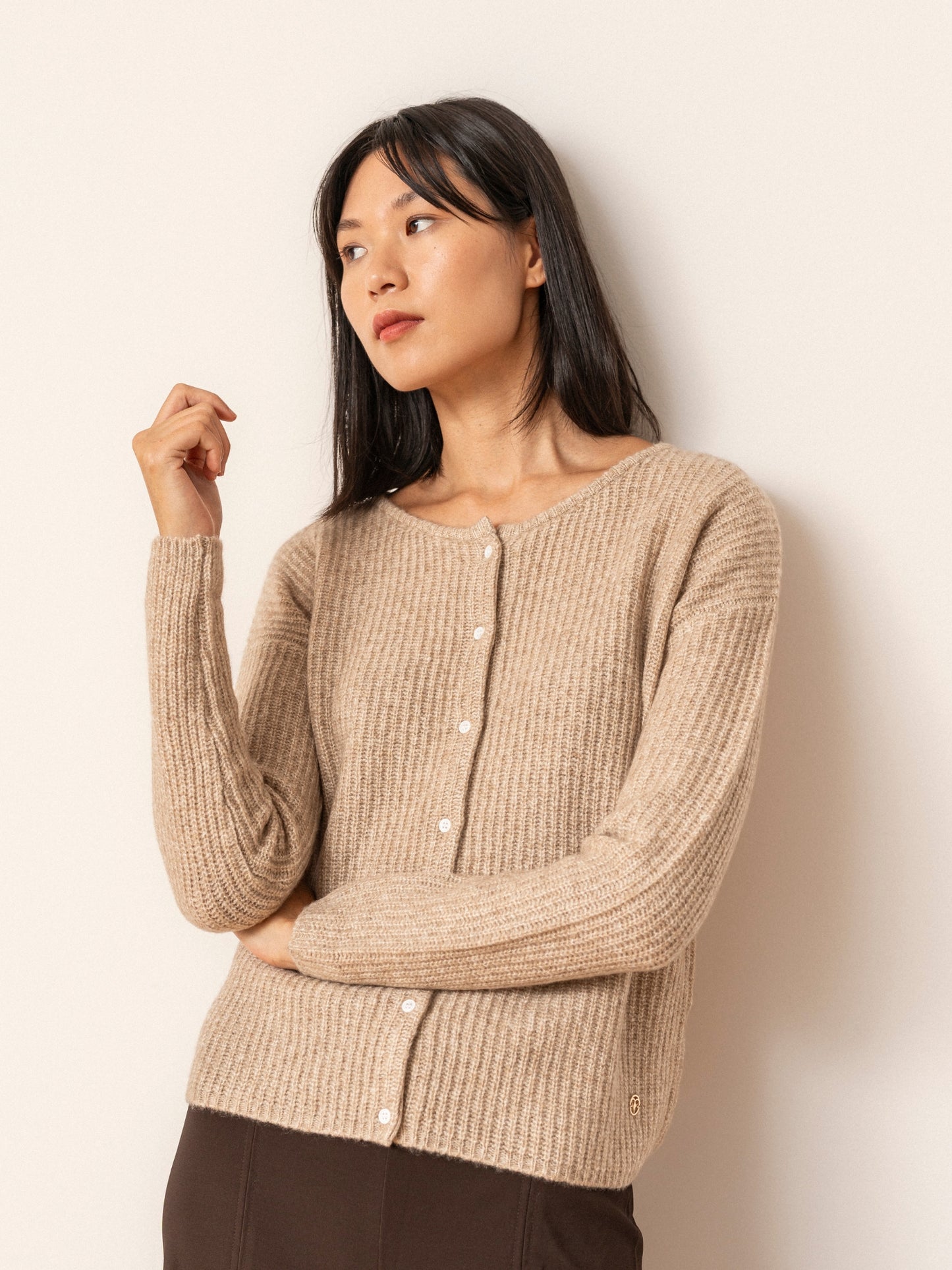 Cárdigan Camille jaspé beige