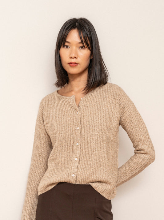 Cárdigan Camille jaspé beige