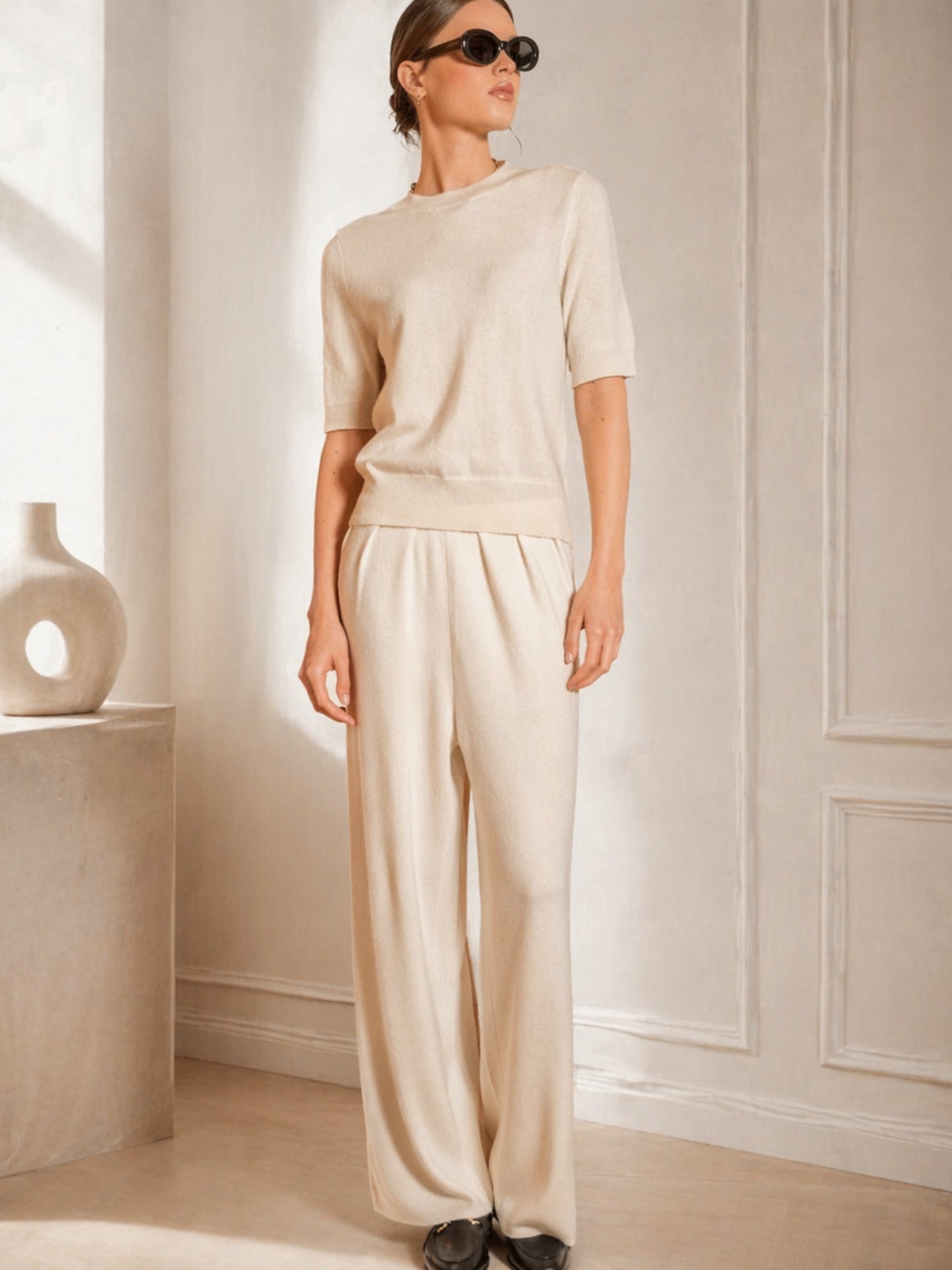 Pantalón Erin de punto crudo