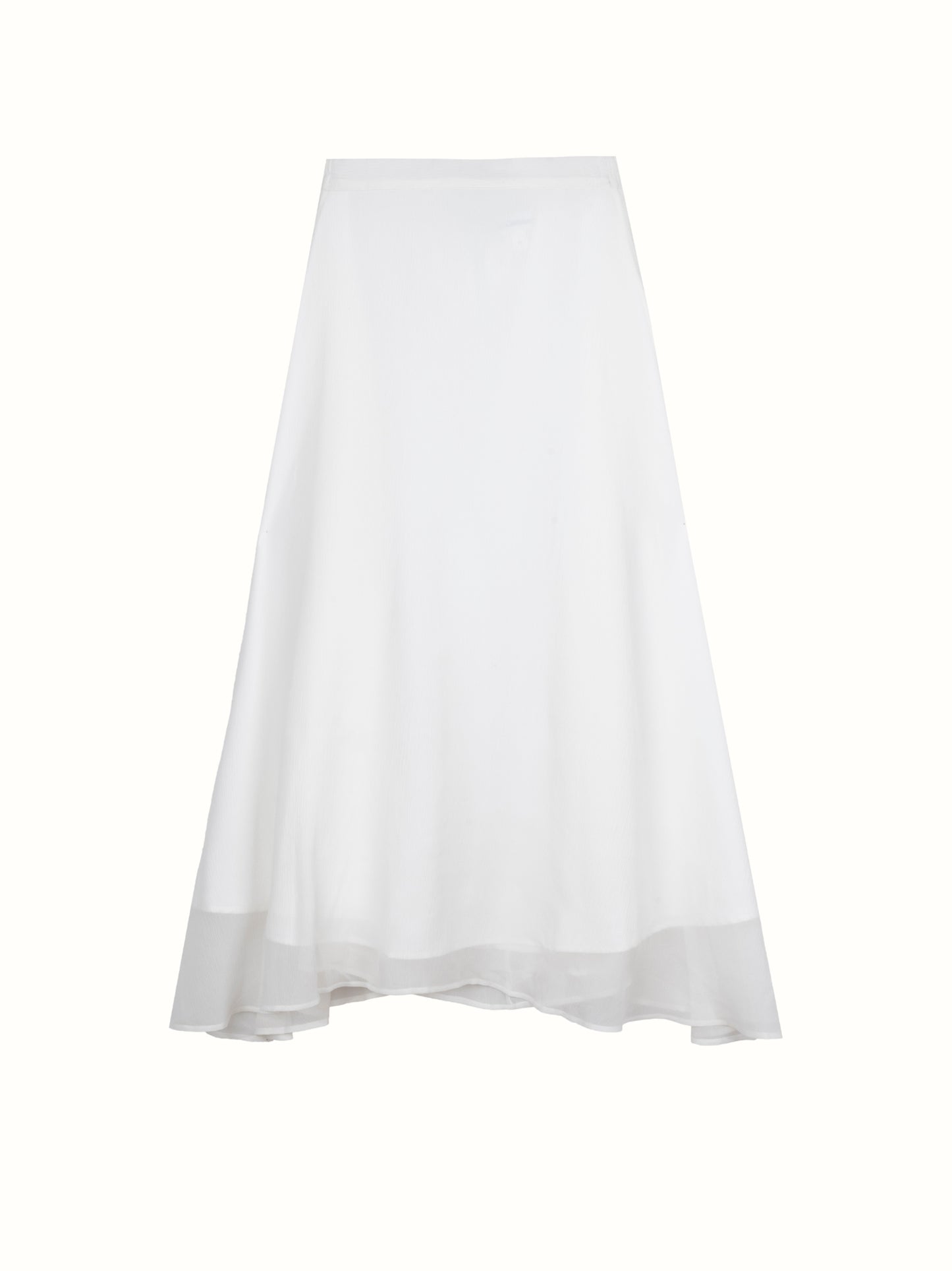 Santorini white silk skirt