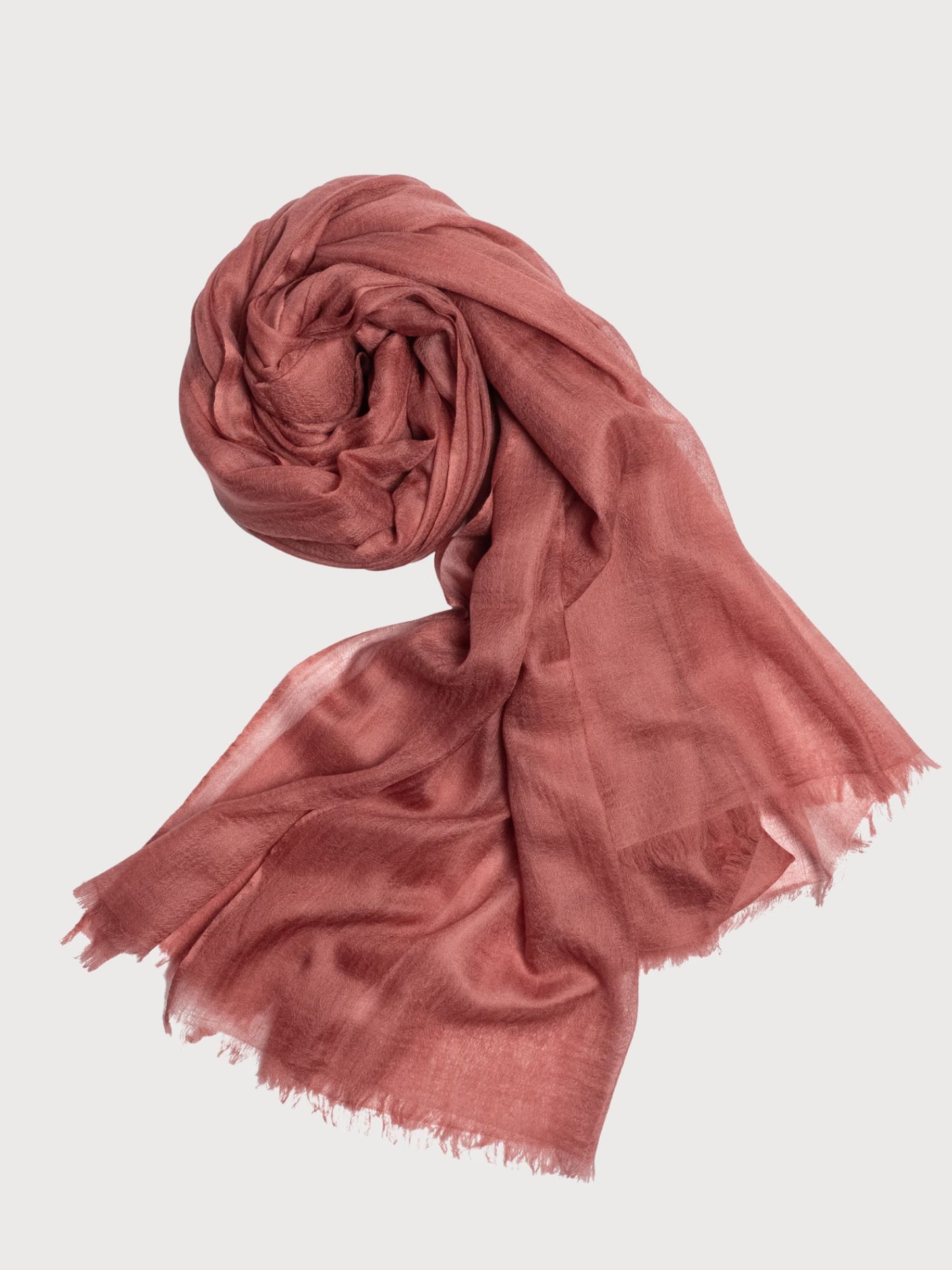 ultra-fine cashmere scarf in marsala color 