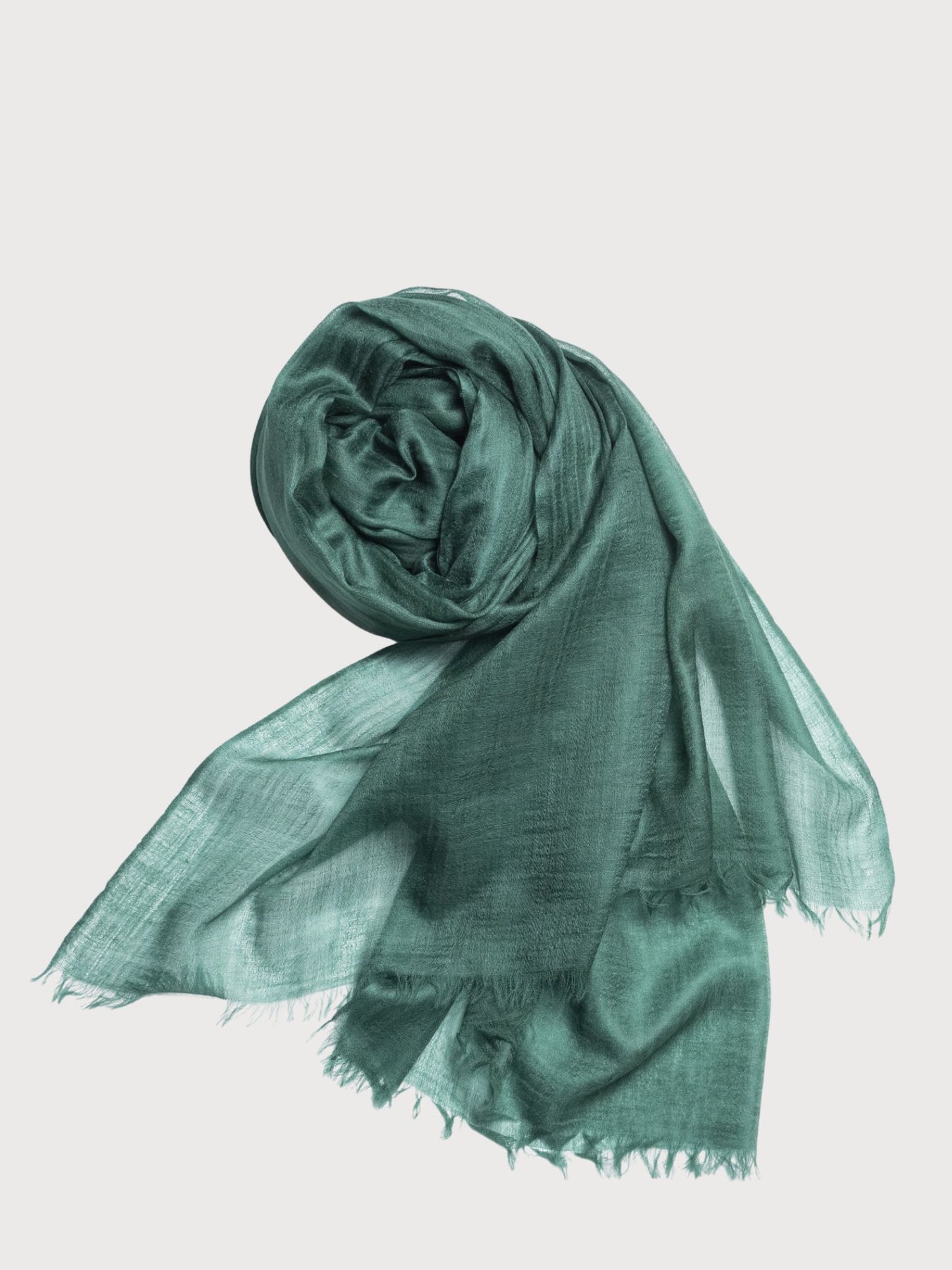 ultra-thin cashmere scarf in dark green