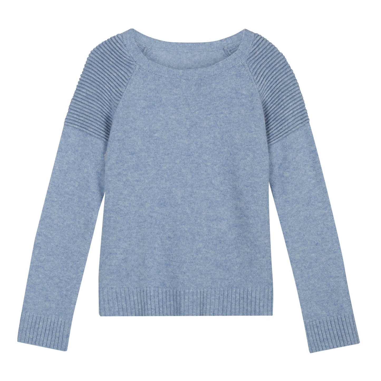 Cashmere Motorbiker Sweater in hortensia blue
