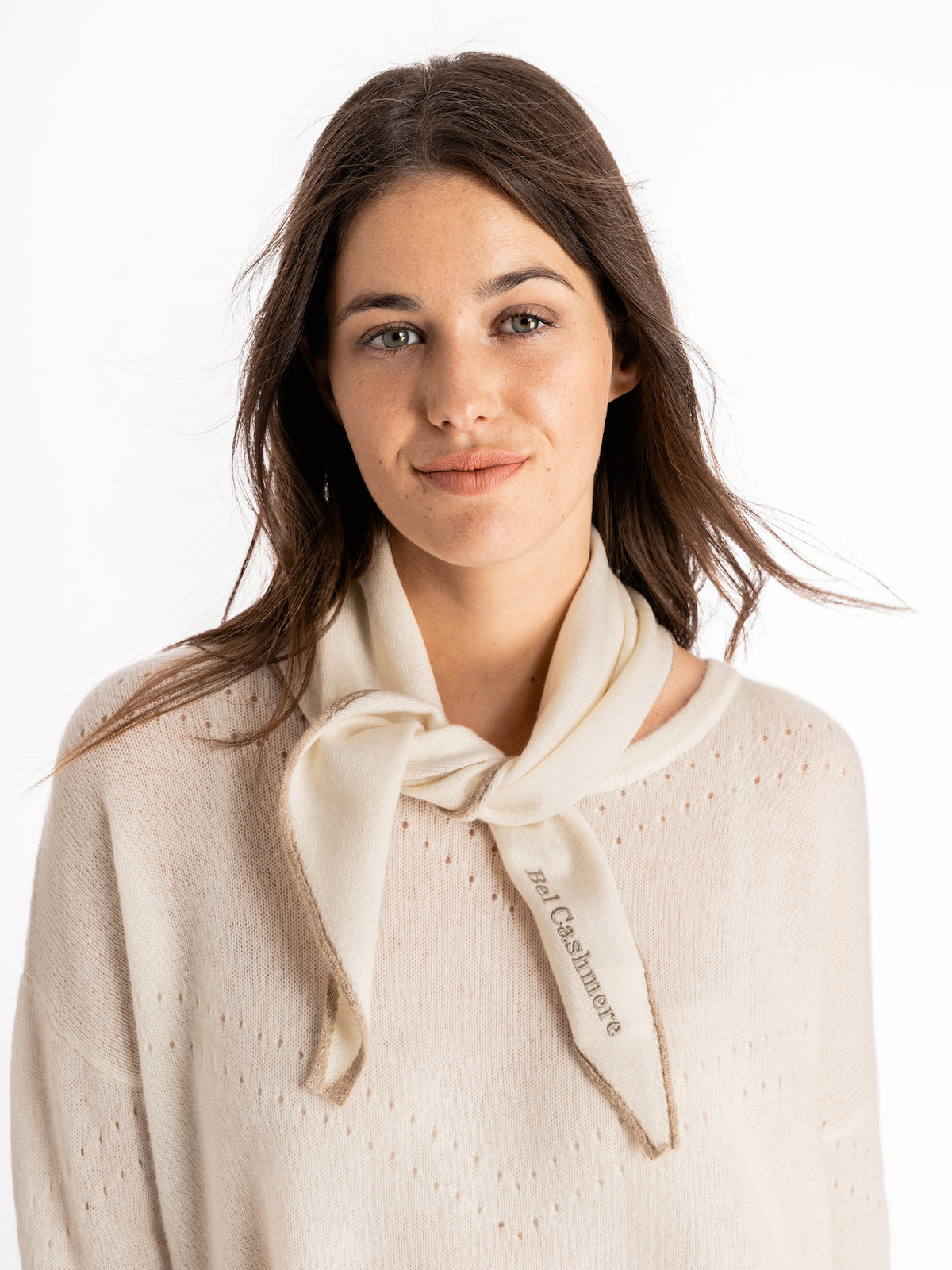cashmere scarf ecru