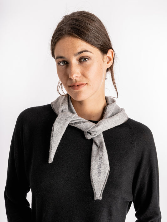 Gray cashmere scarf
