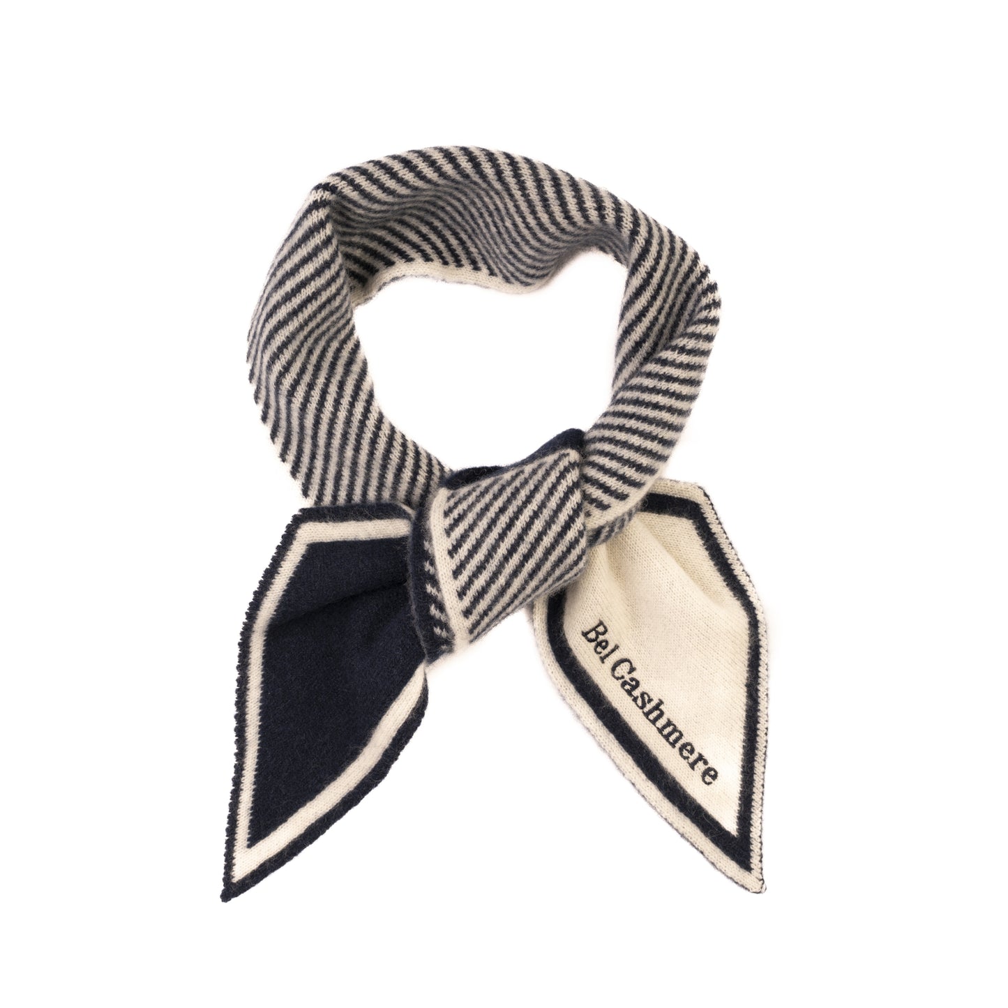 Pañuelo de cashmere rayas azul