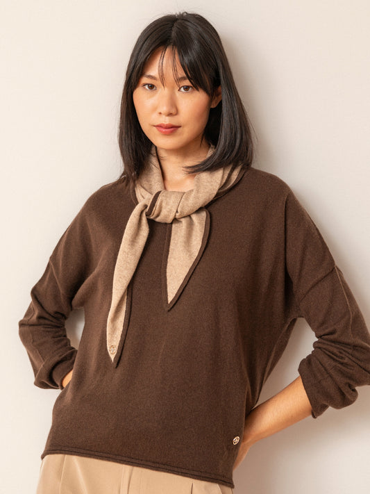 Pañuelo Leonora de cashmere beige